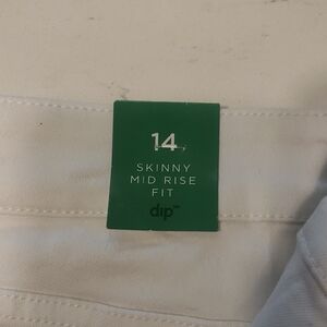 Dips White Mid Rise Skinny Pants